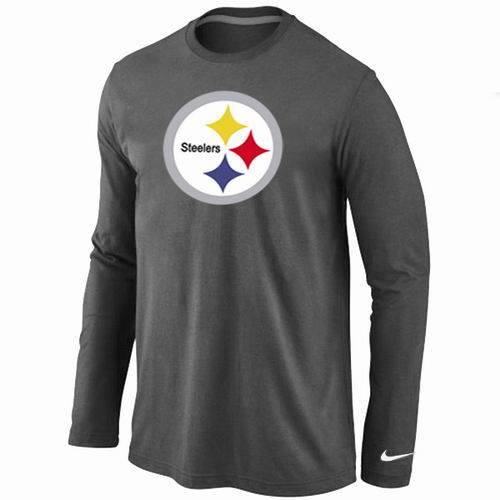 Nike Pittsburgh Steelers Team Logo Long Sleeve NFL T-Shirt - Dark Grey